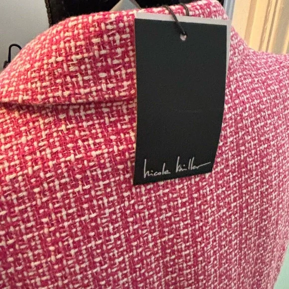 Nicole Miller Pink Tweed Dress with Gold Accents - Picture 13 of 16